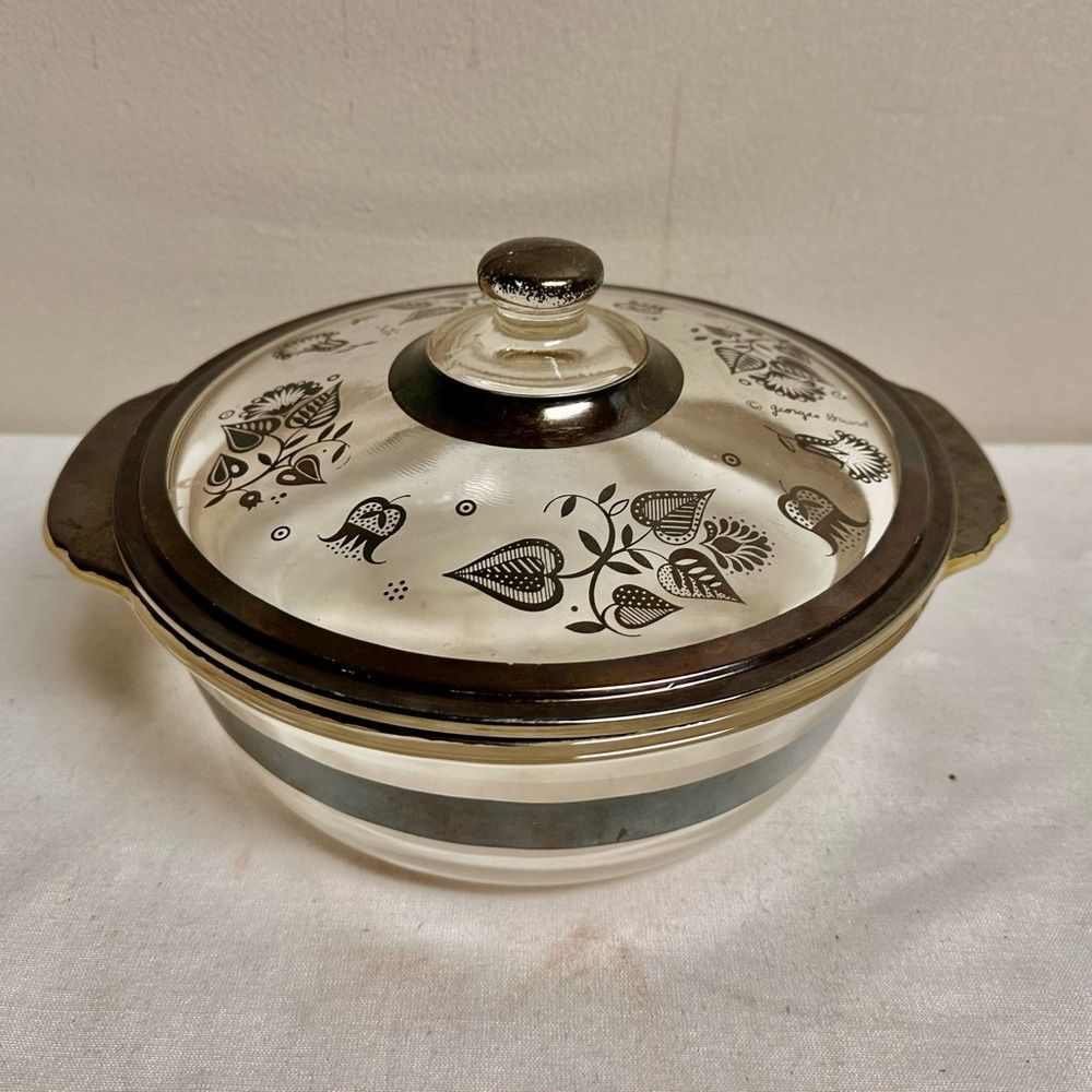 Vintage Georges Briard Silver-plated Casserole Dish with Lid, 2 Quart-Fire King